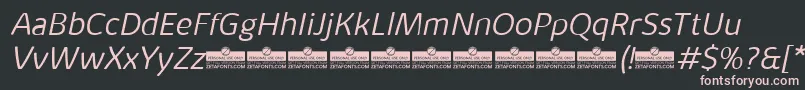 KabrioAlternateLightItalicTrial Font – Pink Fonts on Black Background