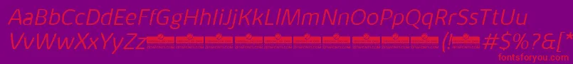 KabrioAlternateLightItalicTrial Font – Red Fonts on Purple Background