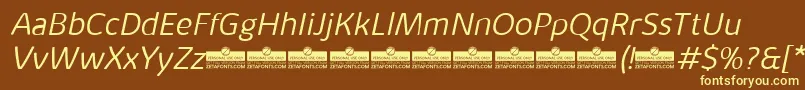 KabrioAlternateLightItalicTrial Font – Yellow Fonts on Brown Background