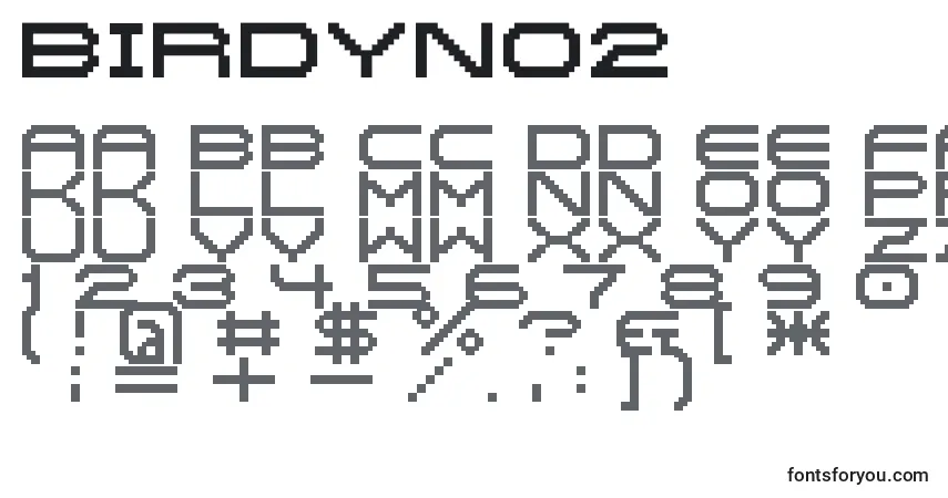 Шрифт BirdyNo2 – алфавит, цифры, специальные символы