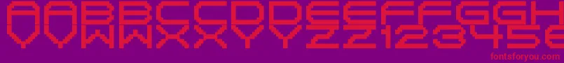 Fonte BirdyNo2 – fontes vermelhas em um fundo violeta