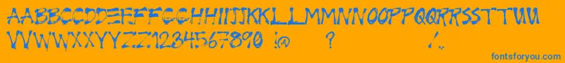 Wrix Font – Blue Fonts on Orange Background