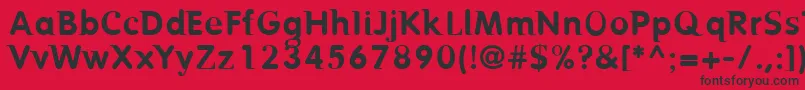 フォントBirtr – 赤い背景に黒い文字