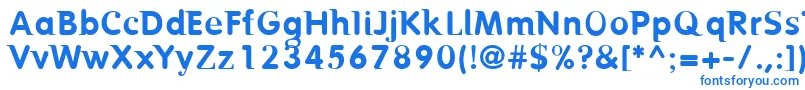 フォントBirtr – 白い背景に青い文字