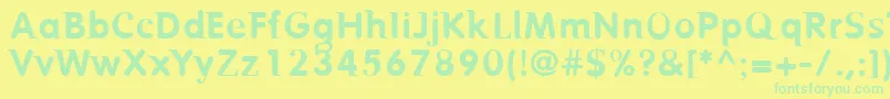 Police Birtr – polices vertes sur fond jaune