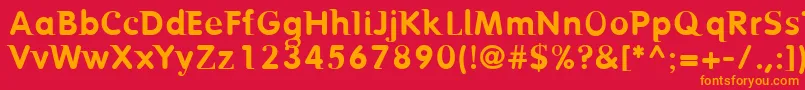 Birtr Font – Orange Fonts on Red Background