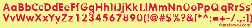 Birtr Font – Red Fonts on Yellow Background