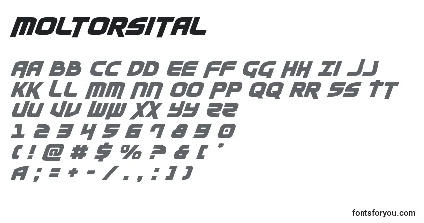 Moltorsital-fontti – aakkoset, numerot, erikoismerkit