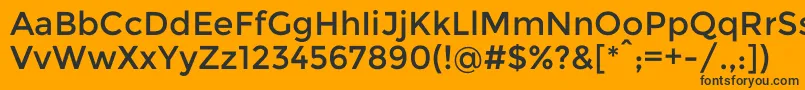 MontserratRegular Font – Black Fonts on Orange Background