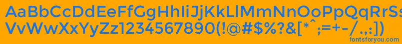 MontserratRegular Font – Blue Fonts on Orange Background