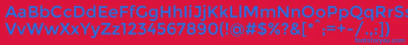 フォントMontserratRegular – 赤い背景に青い文字