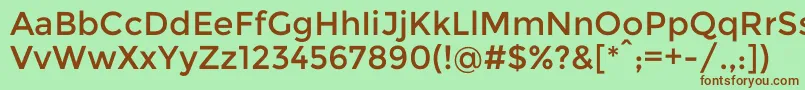 MontserratRegular-fontti – ruskeat fontit vihreällä taustalla
