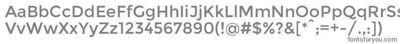 MontserratRegular-fontti – harmaat kirjasimet valkoisella taustalla