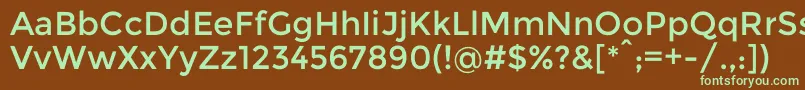 MontserratRegular-fontti – vihreät fontit ruskealla taustalla