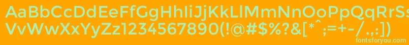 MontserratRegular Font – Green Fonts on Orange Background