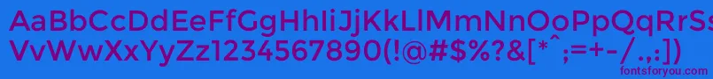 MontserratRegular Font – Purple Fonts on Blue Background