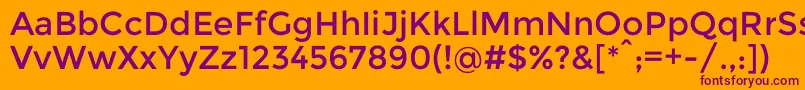 MontserratRegular Font – Purple Fonts on Orange Background