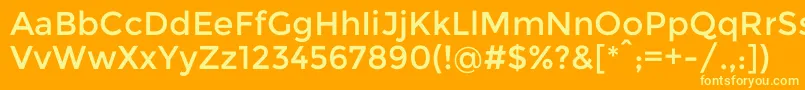 フォントMontserratRegular – オレンジの背景に黄色の文字