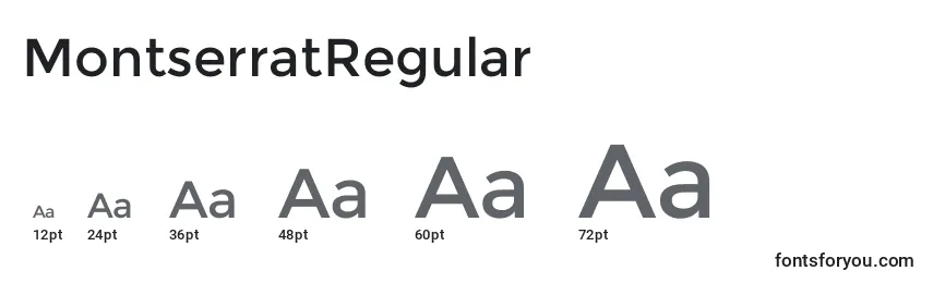 MontserratRegular Font Sizes