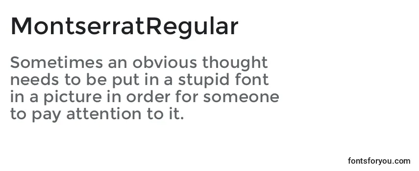 Review of the MontserratRegular Font