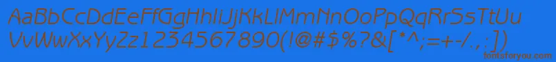 ExpressDecoGothiclightSsiNormal Font – Brown Fonts on Blue Background