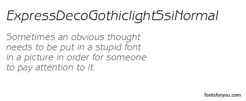 Review of the ExpressDecoGothiclightSsiNormal Font