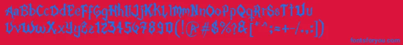 XPasiРІnAcРіsticaV2 Font – Blue Fonts on Red Background