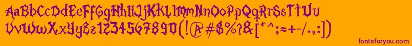 XPasiРІnAcРіsticaV2 Font – Purple Fonts on Orange Background