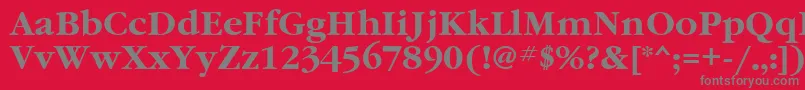 フォントGaramondtttBold – 赤い背景に灰色の文字