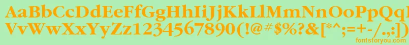 GaramondtttBold Font – Orange Fonts on Green Background