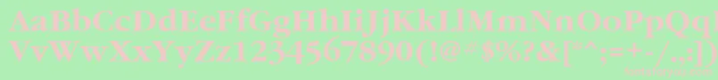 GaramondtttBold-fontti – vaaleanpunaiset fontit vihreällä taustalla