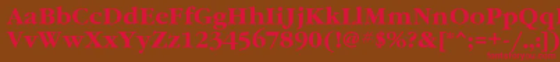 フォントGaramondtttBold – 赤い文字が茶色の背景にあります。