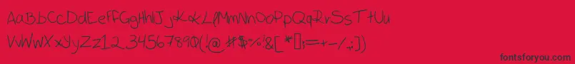 Katieish Font – Black Fonts on Red Background