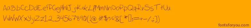 Katieish-Schriftart – Braune Schriften auf orangefarbenem Hintergrund