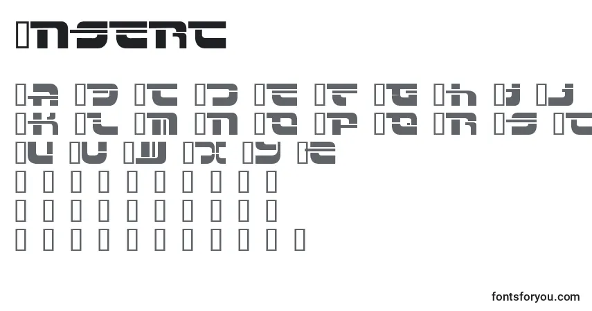 Czcionka Insert – alfabet, cyfry, specjalne znaki