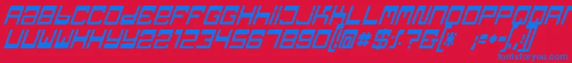 TpfJaibItalic Font – Blue Fonts on Red Background