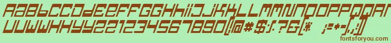 TpfJaibItalic Font – Brown Fonts on Green Background