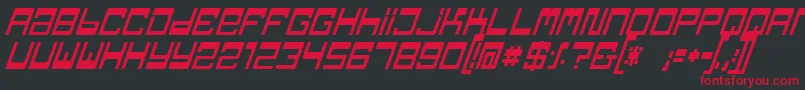 TpfJaibItalic Font – Red Fonts on Black Background