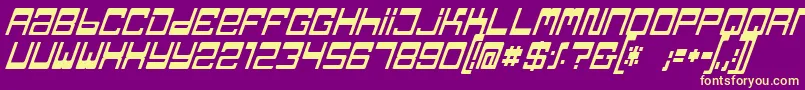 TpfJaibItalic Font – Yellow Fonts on Purple Background