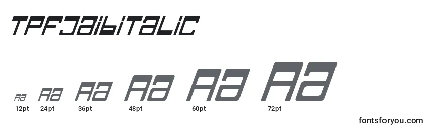 Размеры шрифта TpfJaibItalic