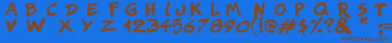 RightChalk Font – Brown Fonts on Blue Background