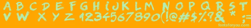 フォントRightChalk – オレンジの背景に緑のフォント