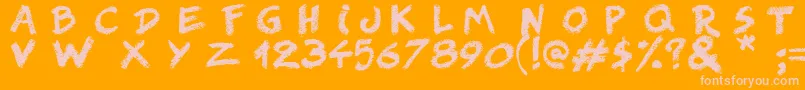 RightChalk Font – Pink Fonts on Orange Background