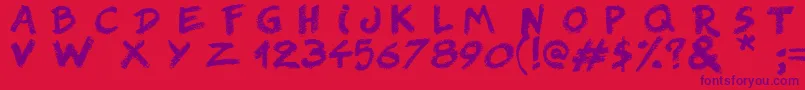 RightChalk Font – Purple Fonts on Red Background