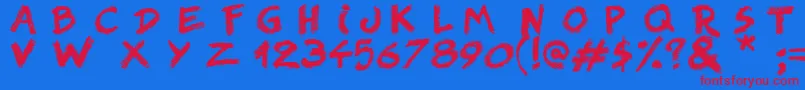 RightChalk Font – Red Fonts on Blue Background