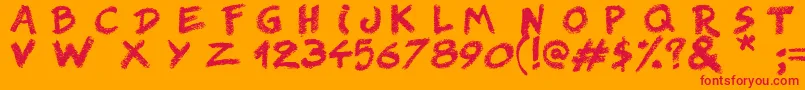 RightChalk Font – Red Fonts on Orange Background