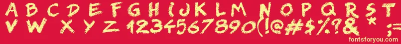 RightChalk Font – Yellow Fonts on Red Background