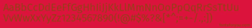 FirasansBook-fontti – ruskeat fontit punaisella taustalla