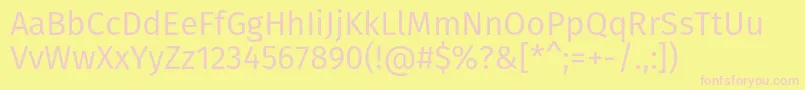 FirasansBook Font – Pink Fonts on Yellow Background