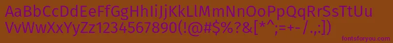 FirasansBook Font – Purple Fonts on Brown Background